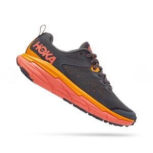 Hoka Women's Trail Running Shoe in Charcoal, Orange & Coral